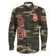 Delta Sigma Theta Camouflage Long Sleeve Button Shirt | Getteestore.com