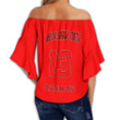Delta Sigma Theta (Red) Off Shoulder Wrap Waist Top | Getteestore.com
