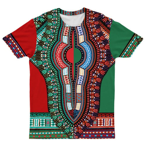 Africa Zone T-shirt - Dashiki Half 2 T-shirt J5