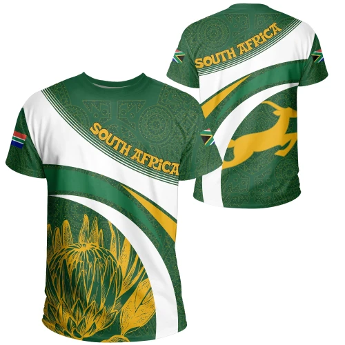 Africa Zone T-shirt - Cricket South Africa Protea Springbok Tee J5