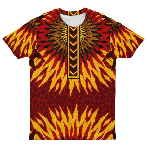 Africa Zone T-shirt - Sunflower African Pattern Tee J0