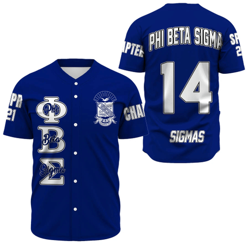 (Custom) Africa Zone Baseball Jersey - Phi Beta Sigma (Blue) Baseball Jerseys A31