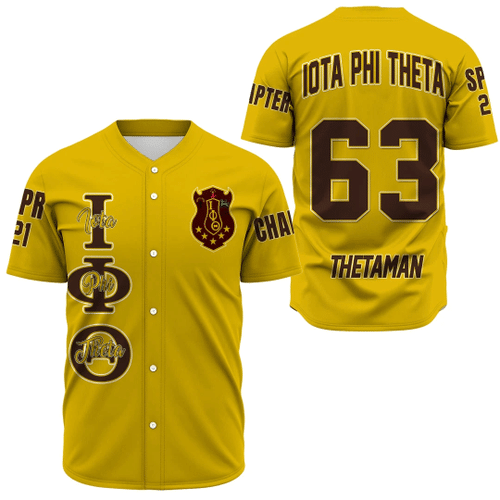 (Custom) Africa Zone Baseball Jersey - Iota Phi Theta (Gold) Baseball Jerseys A31
