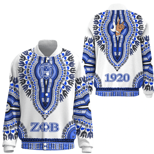 Africa Zone Jacket - Zeta Phi Beta Dashiki Thicken Stand-Collar Jacket A31