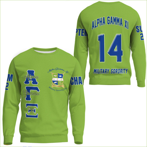 (Custom) Africa Zone Clothing - Alpha Gamma Xi (Green) Sweatshirts A31