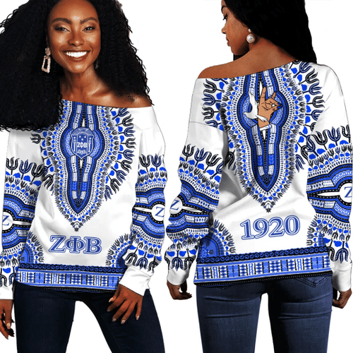 Africa Zone Sweatshirt - Zeta Phi Beta Dashiki Off Shoulder Sweaters A31