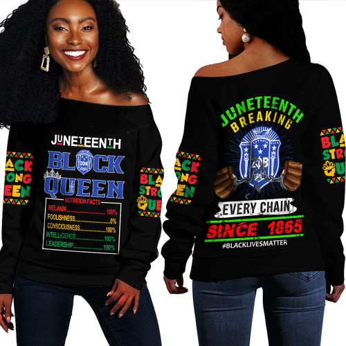 Africa Zone Clothing - Zeta Phi Beta Nutrition Facts Juneteenth Off Shoulder Sweaters A31