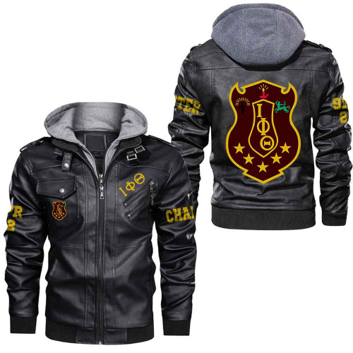 (Custom) Africazone Clothing - Iota Phi Theta Leather Jacket A35