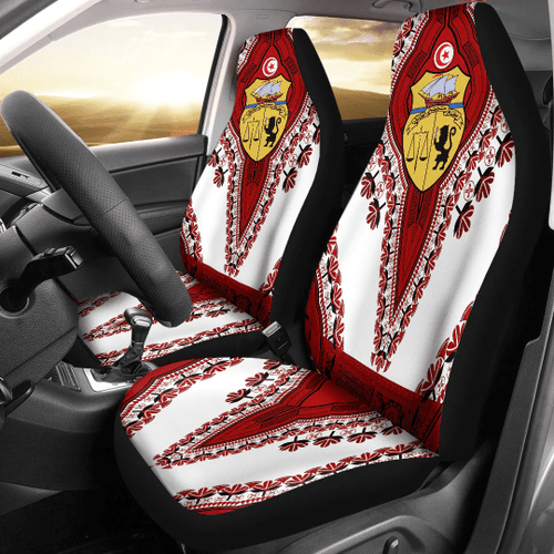 Africazone Africa Car Seat Covers - Tunisia - White-Version Car Seat Covers Vintage African Dashiki A7