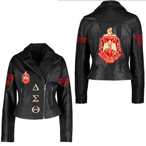 (Custom) Africa Zone Clothing - Delta Sigma Theta Leather Jacket A35