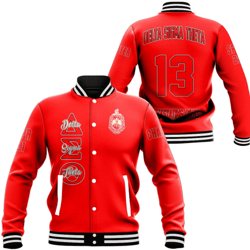 (Custom) Africa Zone Jacket - Delta Sigma Theta (Red) Baseball Jackets A31