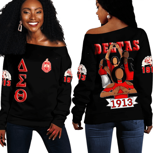 Africa Zone Sweatshirt - Delta Sigma Theta Sisterhood Off Shoulder Sweaters A31