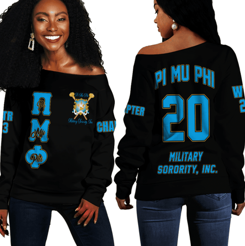 (Custom) Africa Zone Off Shoulder Sweaters - Pi Mu Phi Military Sorority A31