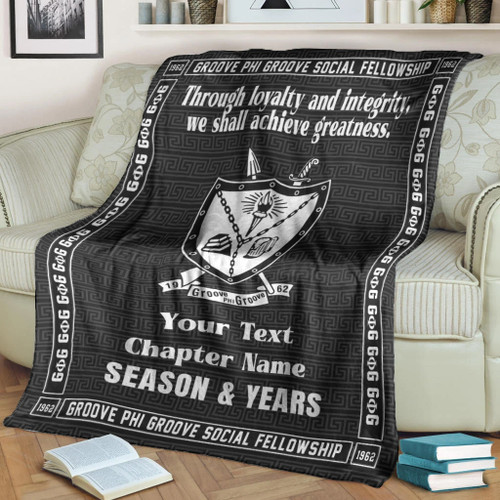 (Custom) Greeklife Home Set - Groove Phi Groove Social Fellowship Greek Premium Blanket A31