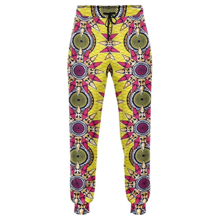 Africa Zone Clothing - Ankara African Daisy Jogger Paint