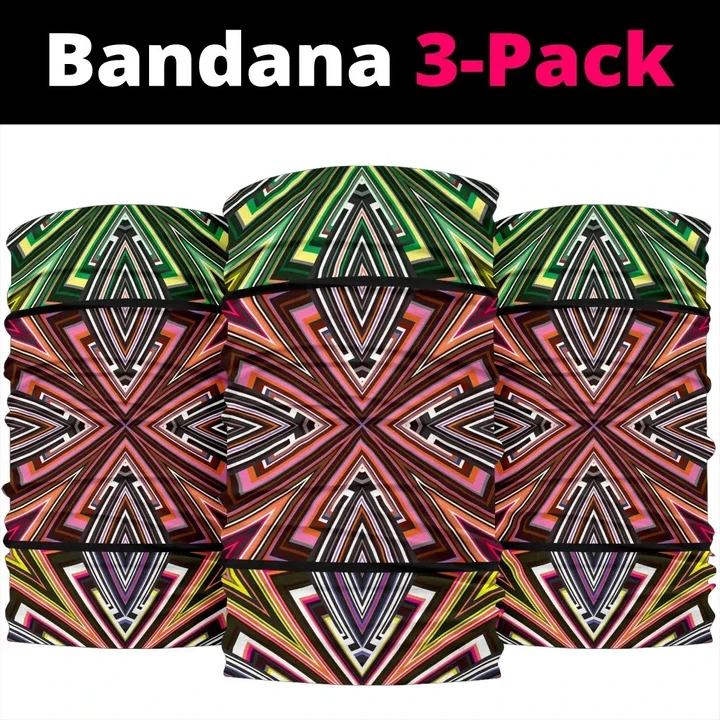 Africa Zone Bandana Multi-Functional - Spearhead Zimbabwe Southern African Ndebele 3-Pack Bandana