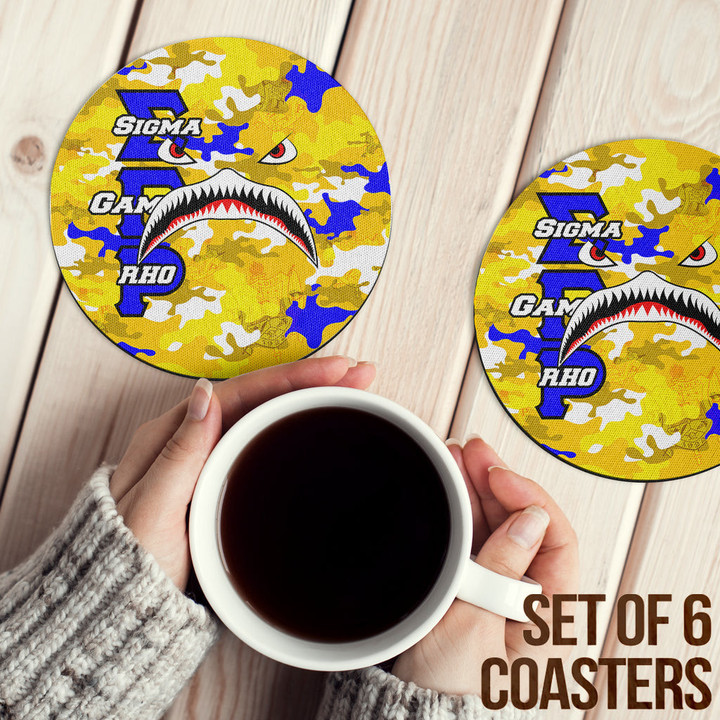 Africazone Coasters (Sets of 6) - Sigma Gamma Rho Full Camo Shark Coasters | Africazone
