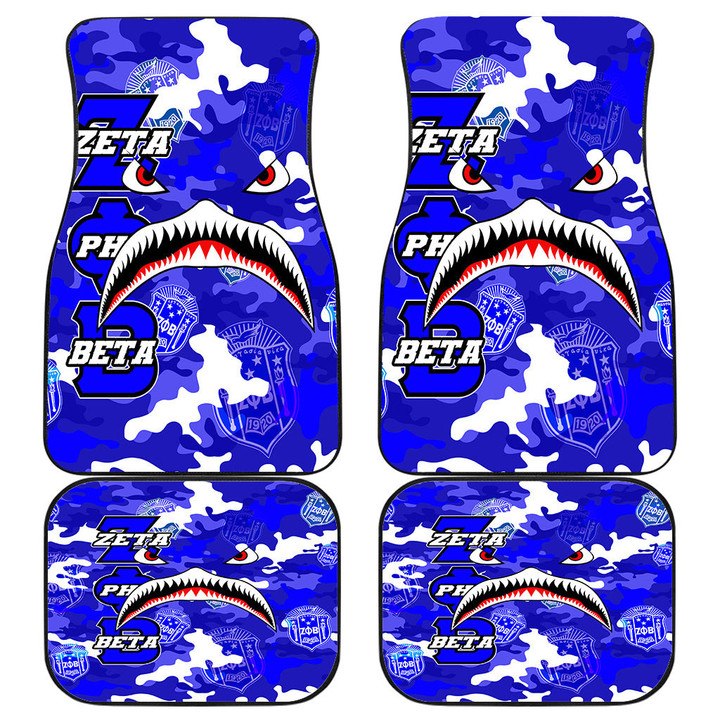 Africazone Front And Back Car Mats - Zeta Phi Beta Full Camo Shark Front And Back Car Mats | Africazone
