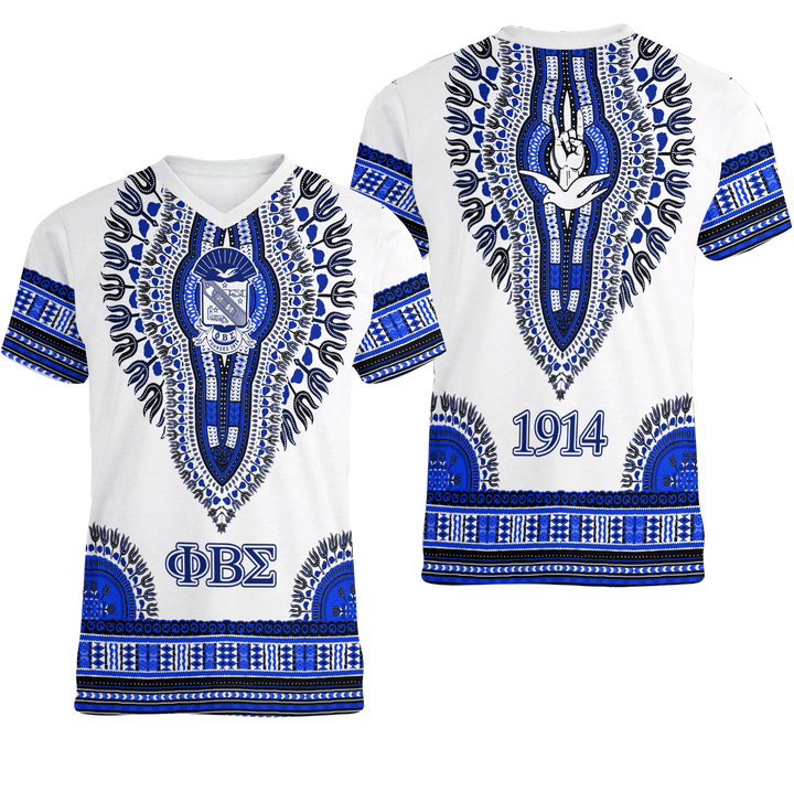 Africazone T-Shirt - Phi Beta Sigma Dashiki V-neck T-shirt A31