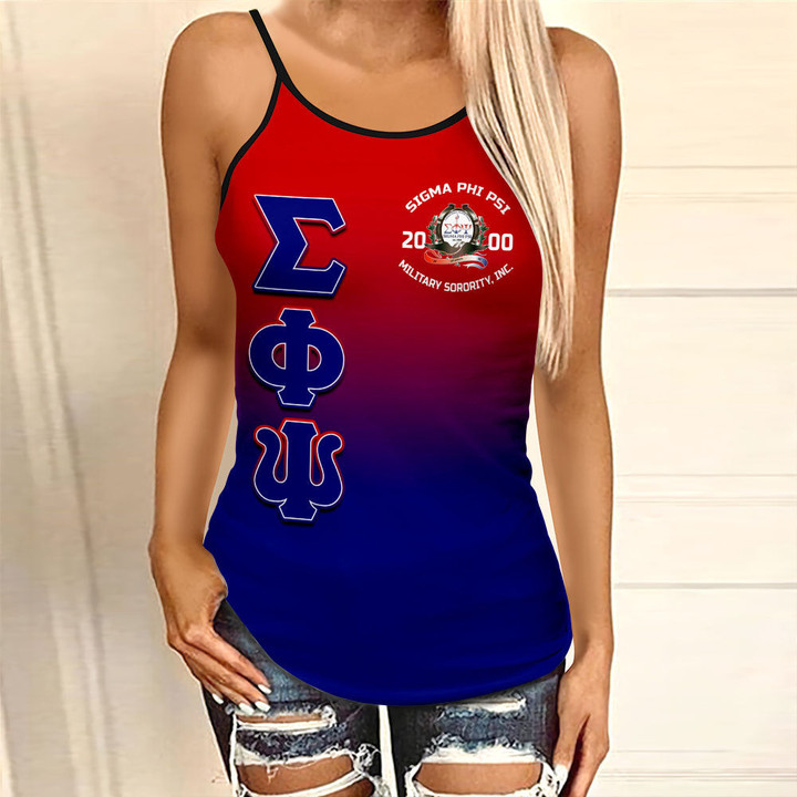 Sigma Phi Psi Gradient Criss Cross Tanktop A31 | Africazone.store
