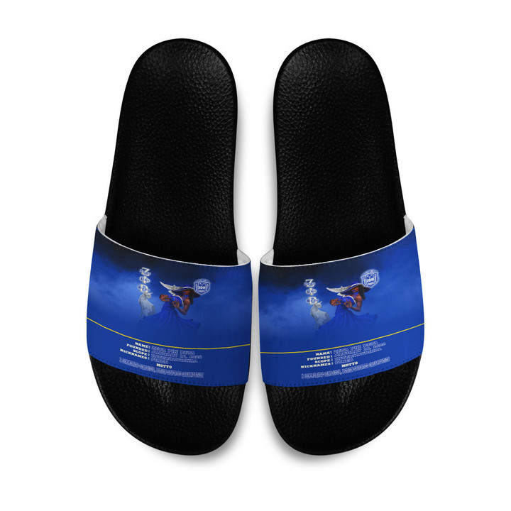 Africazone Slide Sandals - Zeta Phi Beta Motto Slide Sandals | Africazone
