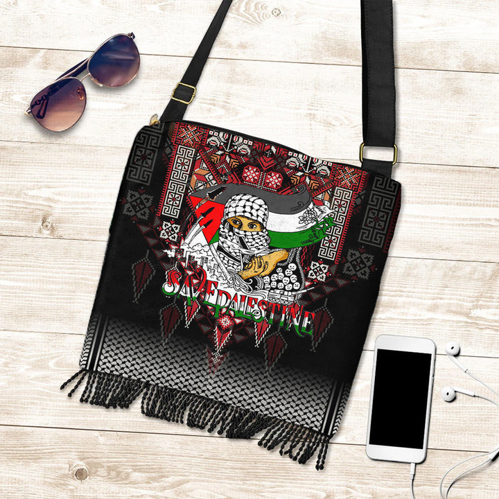 Africazone Crossbody Boho Handbag - Save Palestine Crossbody Boho Handbag | Africazone
