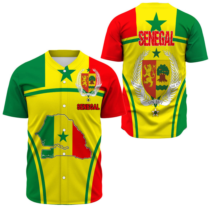 Africa Zone Clothing - Senegal Active Flag Baseball Jersey A35