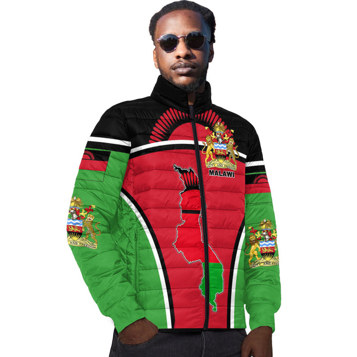 Africa Zone Clothing - Malawi Active Flag Padded Jacket A35