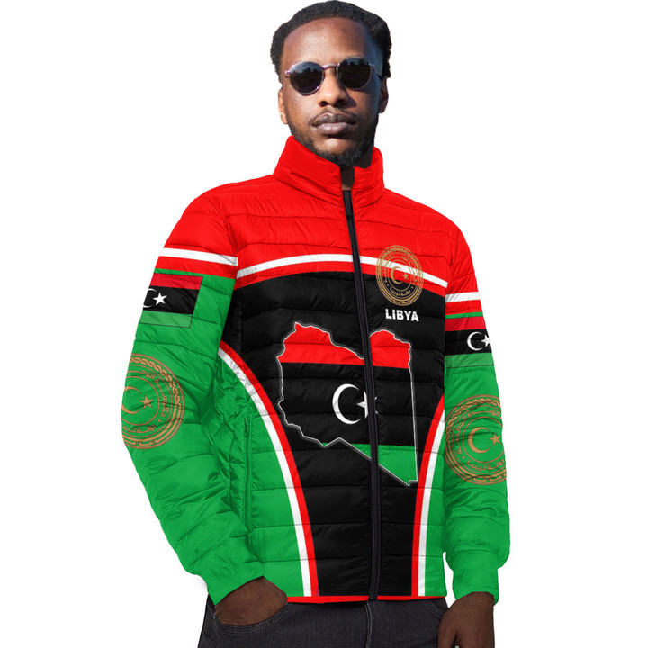 Africa Zone Clothing - Libya Active Flag Padded Jacket A35