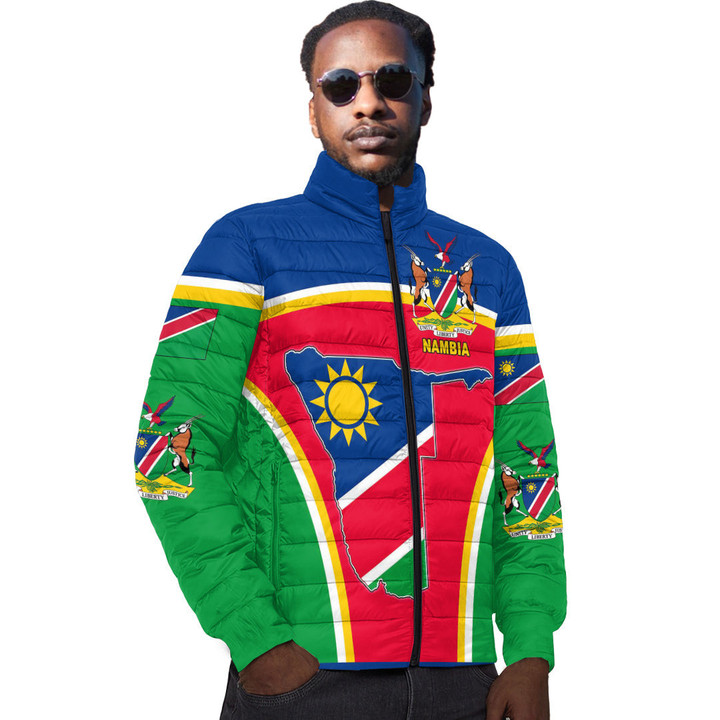 Africa Zone Clothing - Namibia Active Flag Padded Jacket A35