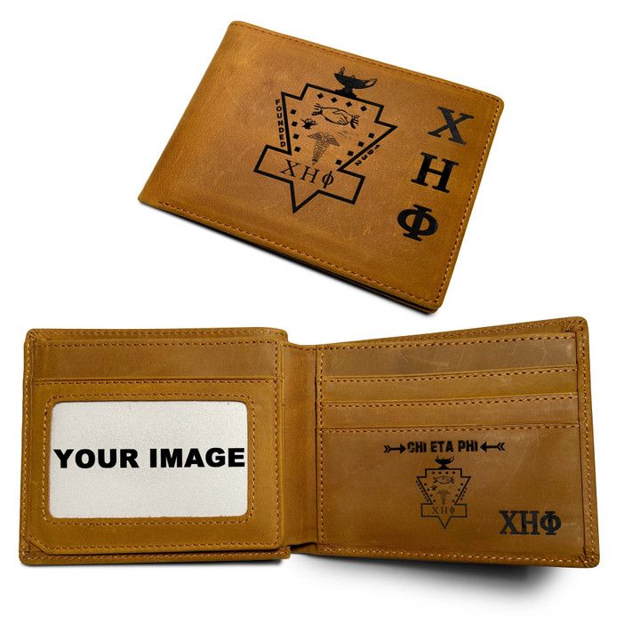 Africa Zone Wallet - Chi Eta Phi Double Sided Engraved Leather Wallet A35