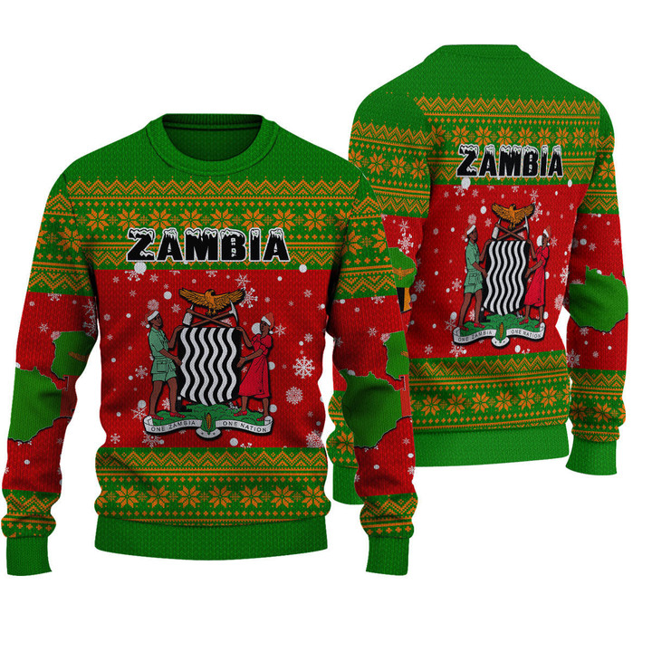 Africa Zone Clothing  - Zambia Christmas Knitted Sweater A31 | Africa Zone