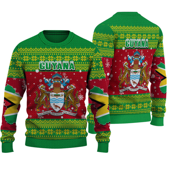 Africa Zone Clothing  - Guyana Christmas Knitted Sweater A31 | Africa Zone