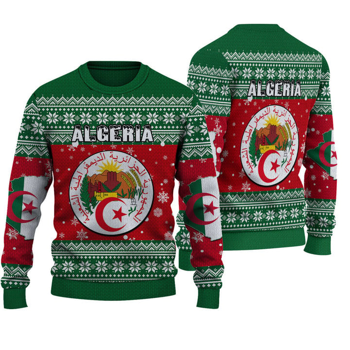 Africa Zone Clothing  - Algeria Christmas Knitted Sweater A31 | Africa Zone