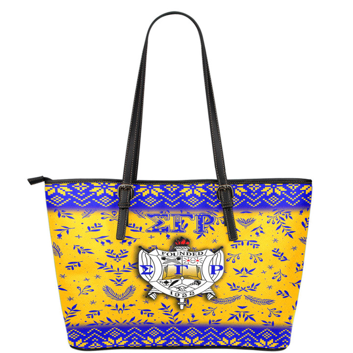 Africa Zone Leather Tote - Sigma Gamma Rho Christmas Leather Tote | africazone.store
