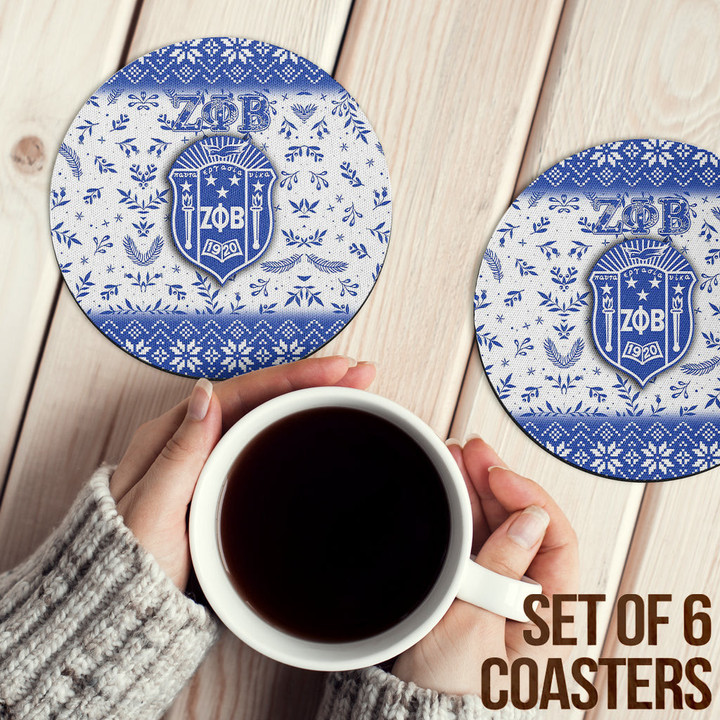 Africa Zone Coasters (Sets of 6) - Zeta Phi Beta Christmas Coasters | africazone.store
