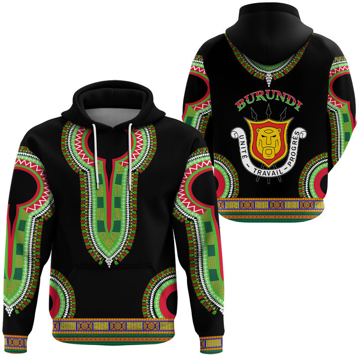 Africa Zone Clothing - Burundi Dashiki Hoodie A95