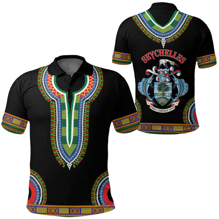 Africa Zone Clothing - Seychelles Dashiki Polo Shirts A95