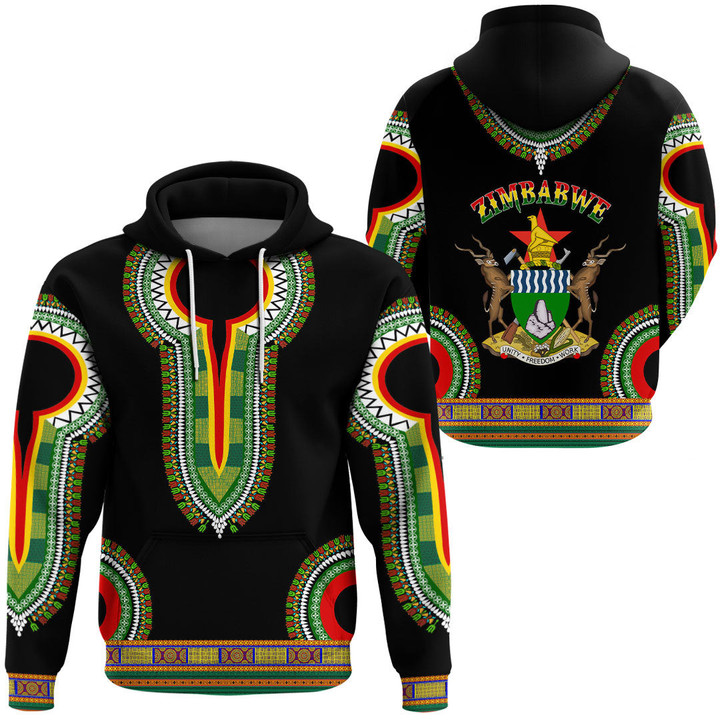 Africa Zone Clothing - Zimbabwe Dashiki Hoodie A95