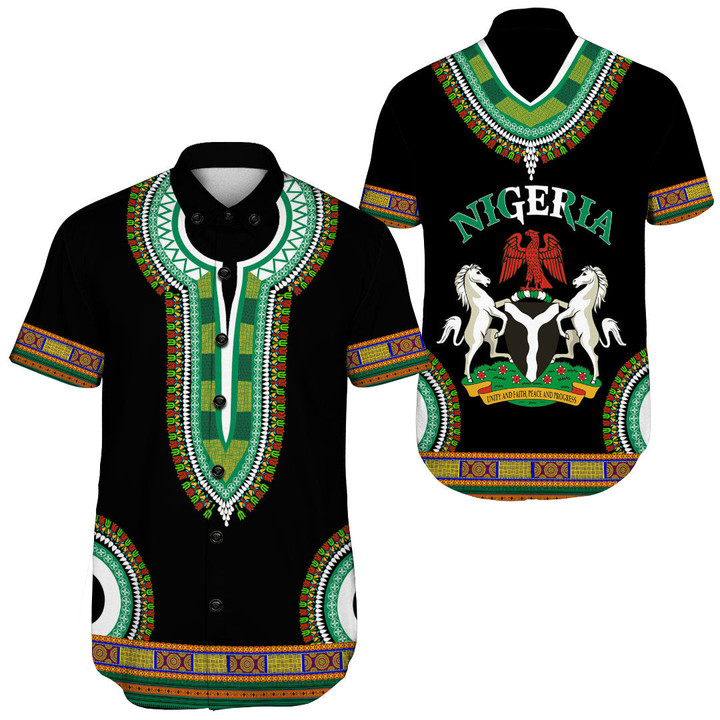 Africa Zone Clothing - Nigeria Dashiki Short Sleeve Shirt A95