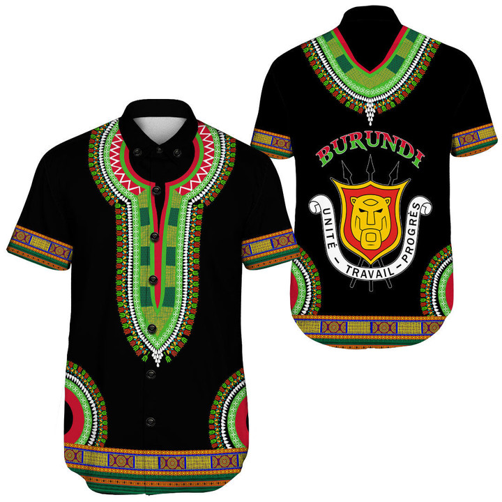 Africa Zone Clothing - Burundi Dashiki Short Sleeve Shirt A95