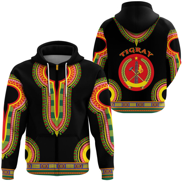 Africa Zone Clothing - Tigray Dashiki Zip Hoodie A95