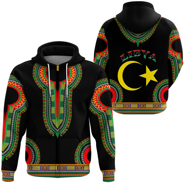 Africa Zone Clothing - Libya Dashiki Zip Hoodie A95