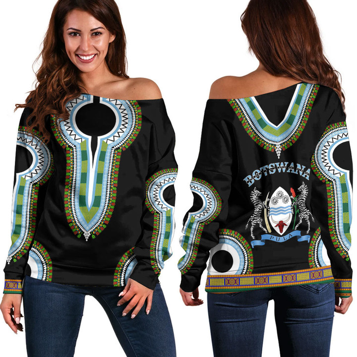 Africa Zone Clothing - Botswana Dashiki Off Shoulder Sweaters A95