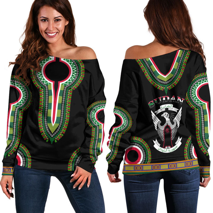 Africa Zone Clothing - Sudan Dashiki Off Shoulder Sweaters A95
