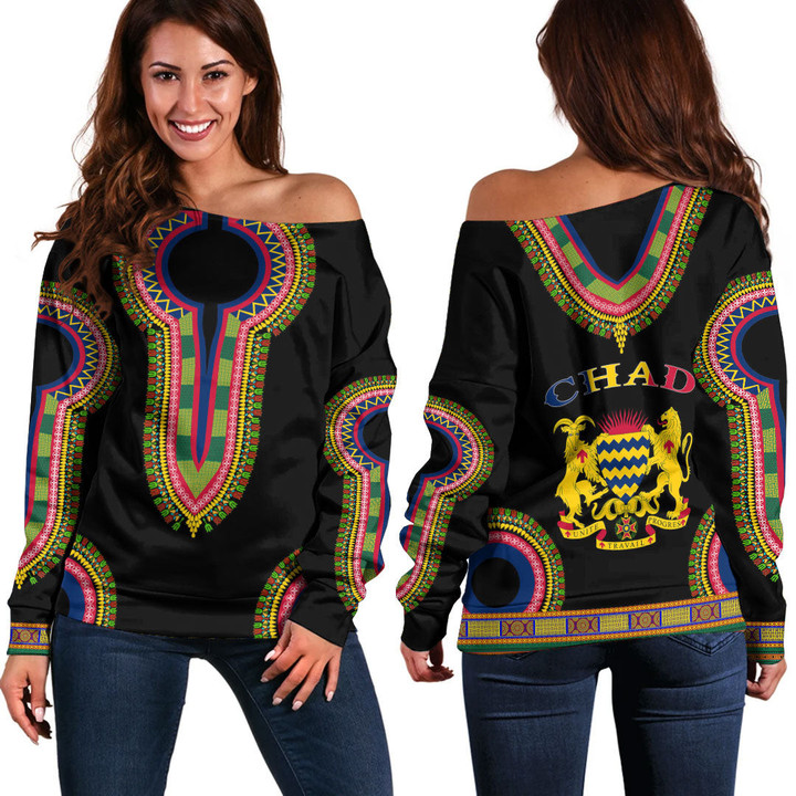 Africa Zone Clothing - Chad Dashiki Off Shoulder Sweaters A95