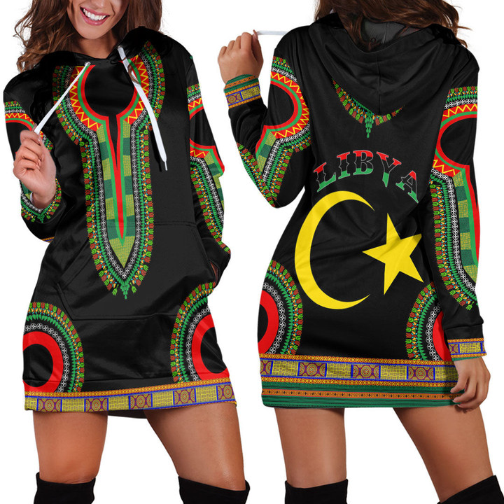 Africa Zone Clothing - Libya Dashiki Hoodie Dress A95
