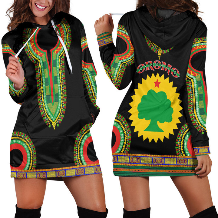 Africa Zone Clothing - Oromo Dashiki Hoodie Dress A95