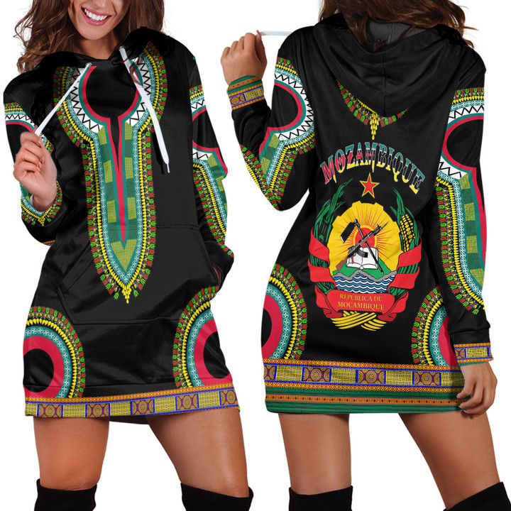 Africa Zone Clothing - Mozambique Dashiki Hoodie Dress A95
