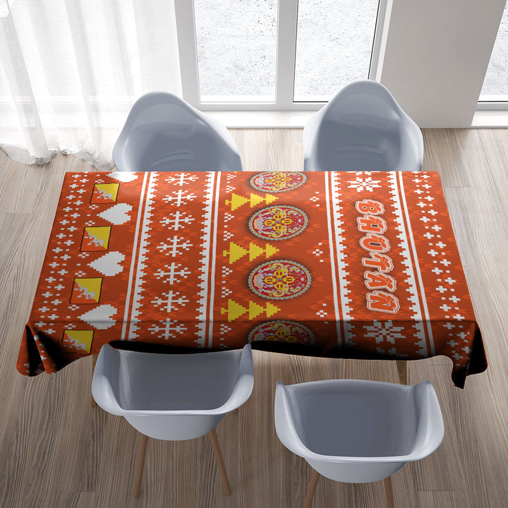1sttheworld Christmas - Bhutan Christmas Tablecloth A35